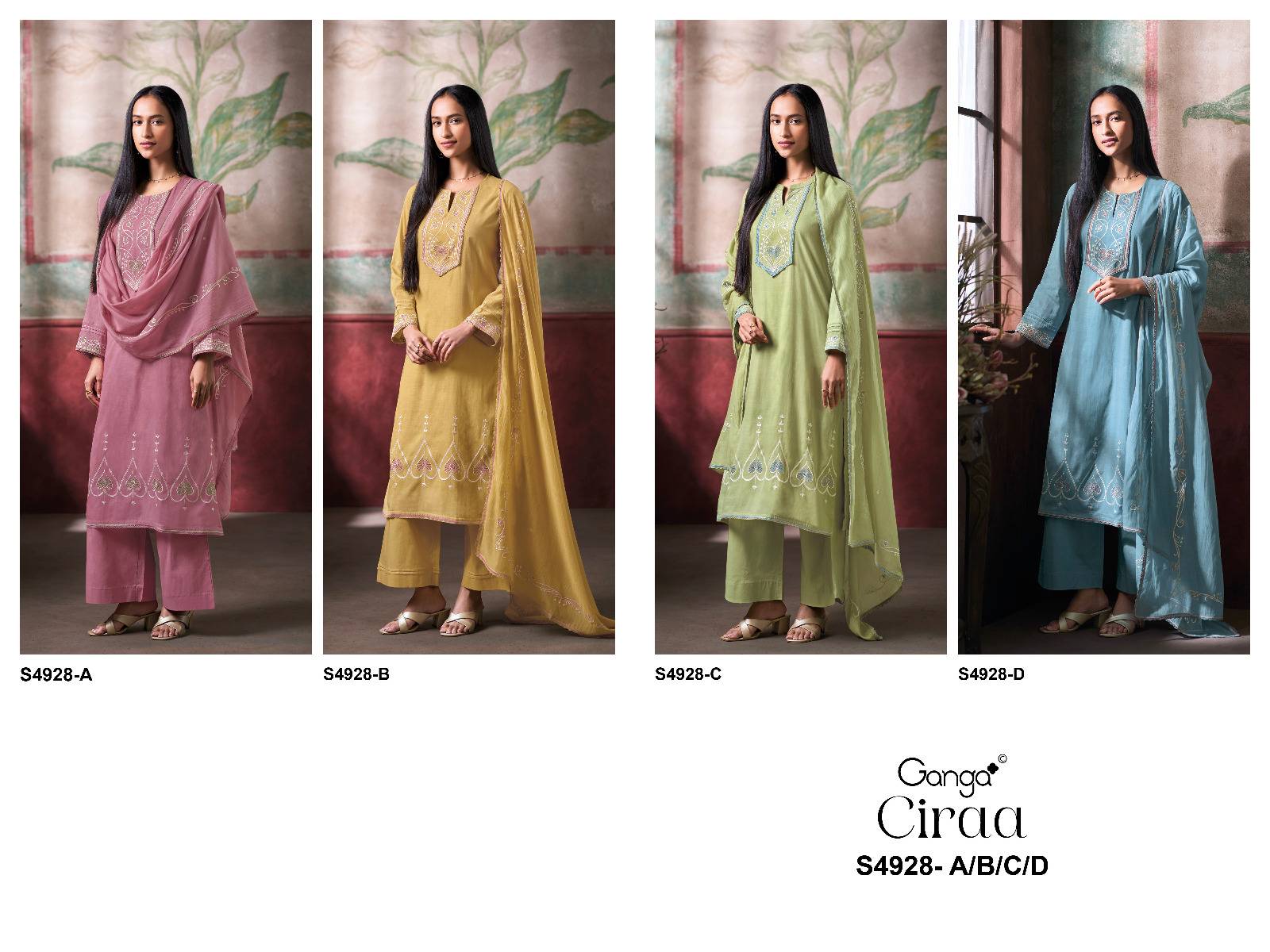 CIRAA 4928 By Ganga Fashion Stylish Beautiful Colourful PURE BEMBERG Dresses At Wholesale Price